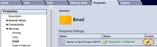 Configure SMTP (Email) Settings Using Xerox CentreWare Internet