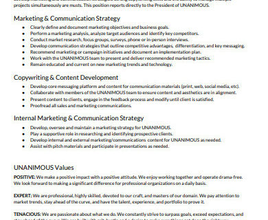 Terungkap Marketing Consultant Job Description Resume Terpecaya
