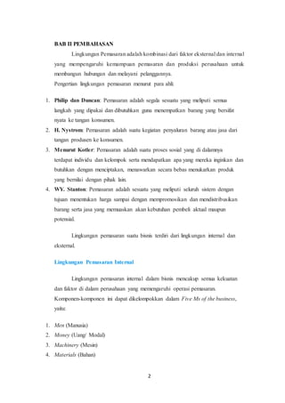 Makalah lingkungan pemasaran makro dan mikro menurut para ahli | PDF