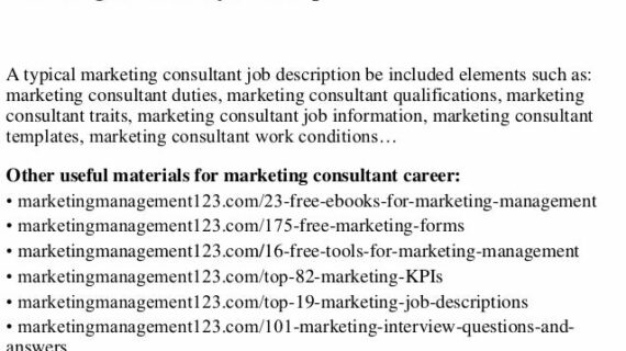Wow! Marketing Consulting Job Description Wajib Kamu Ketahui