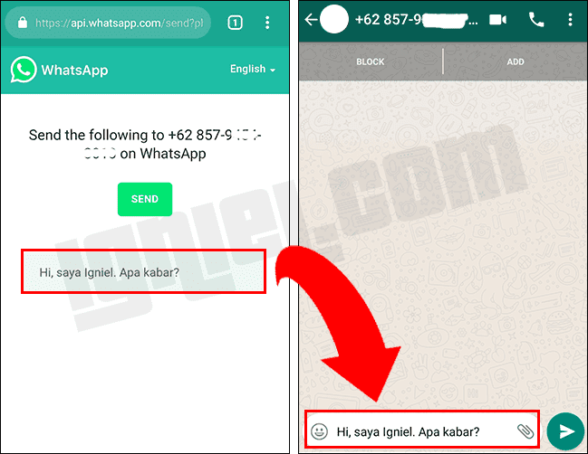 Cara Kirim Pesan WhatsApp Tanpa Simpan Nomor | HNFISLMN