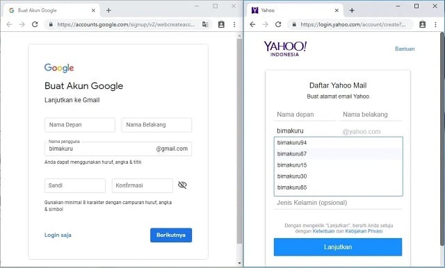 Contoh Alamat Email Saya